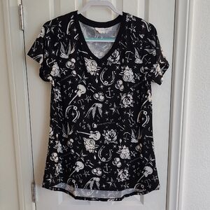 LuLaRoe Christy T Black and White Rock n Roll Graphic Tee Size M